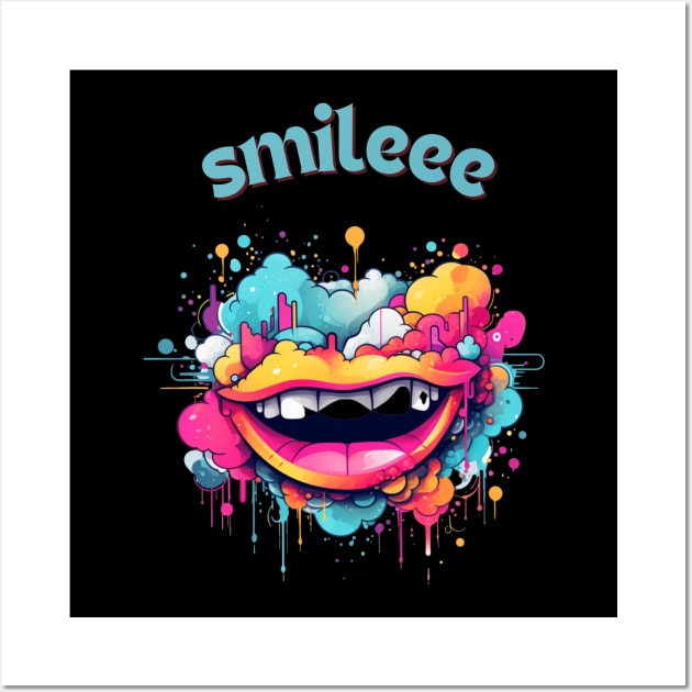 Smile Shirt, A Positive Mood, Smiley Snows, Sweet T-shirt, Happy Shirt Wall Art by NedisDesign